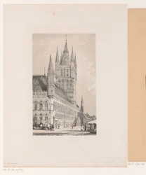 Lonja de los paños de Ypres Ayuntamiento del siglo XIII (Halte Yperen) (título sobre objeto)
