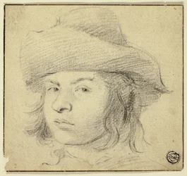 Busto de hombre joven con sombrero