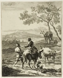Mujer en un burro