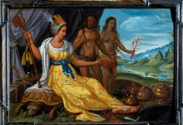 Las cuatro partes del mundo: América. Pintura de Cornelis De Baellieur (1607-1671), escuela flamenca