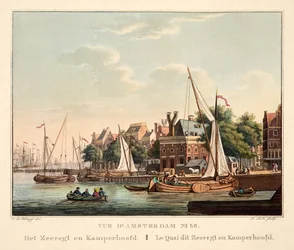 Vista de Ámsterdam No.36. Het Zeeregt y Kamperhoofd. El muelle llamado Zeeregt o Kamperhoofd, 1825