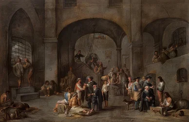La visita a los prisioneros (De un ciclo con las Siete Obras de Misericordia). Hacia 1640