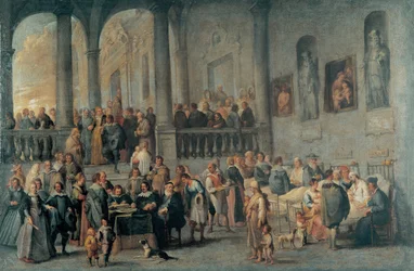 Visitar a los Enfermos de Wael, Cornelis, de (1592-1667). Óleo sobre lienzo, tamaño: 99x152, c. 1640, Museo de Strada Nuova, Génova