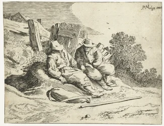 Granjeros al costado del camino Cuatro paisajes (título de la serie)