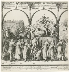 Procesión triunfal de Guillermo de Orange, placa a Currus Trumpalis Illustris / Procesión triunfal de Guillermo de Orange (título de la serie)