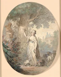 Pastora marcando un árbol