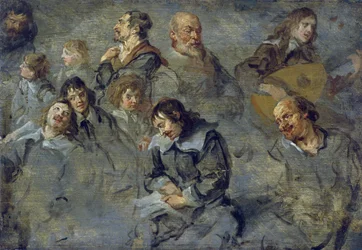 Estudios de cabezas masculinas por Schut, Cornelis (1597-1655)