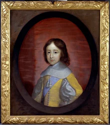 Retrato de Guillermo III de Orange Nassau (1650-1702) (Guillermo III de Inglaterra), niño (Guillermo III, Príncipe de Orange, de niño) - Pintura de Cornelis Janssens van Ceulen (1593-1661), óleo sobre madera