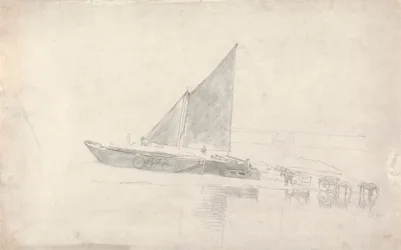 Estudio de barcos con caballos y carros