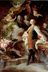 Retrato del castrato italiano Carlo Farinelli (conocido como Carlo Broschi)