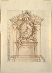 Dibujo, Diseño para un monumento, hacia 1750