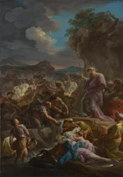 Moisés golpeando la roca, 1744