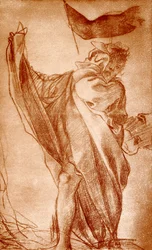Diseño para una figura de apóstol para la cúpula de la catedral de Parma