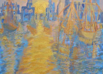 Horizonte de Londres, barcos altos y barrera del Támesis
