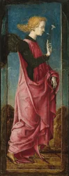 El Arcángel Gabriel [panel central izquierdo], c.1470-1480 (temple y aguada sobre tabla)