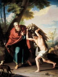 El sacrificio de Isaac. Pintura de Cosme ACUNA TRONCOSO (1759-?) , c. 1781 (óleo sobre lienzo)
