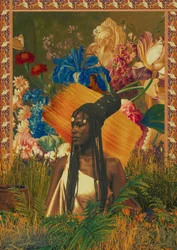 Mujer con trenzas: Sueño floral