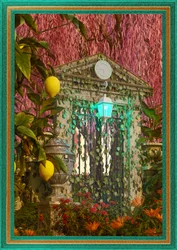 Puerta del jardín encantado de los limones