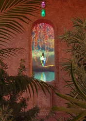 Arco portal de cristal resplandeciente