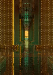 Un lujoso vestíbulo dorado