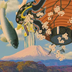 Sakura, Koi, Fuji, Dream