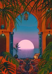 Arco del atardecer tropical