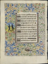 Hoja de un Libro de Horas: Dos Demonios verso, c. 1460