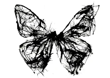 Mariposa negra, 2021 (tinta acrílica sobre papel de trapo de algodón)