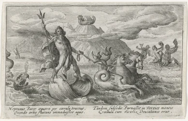 Neptuno calma las olas Metamorfosis de Ovidio (título de la serie)