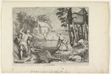 Leto (Latona) convierte a los licios en ranas Metamorfosis de Ovidio (título de la serie)