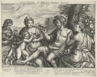 Baco, Venus y Ceres en un paisaje Venus se congela sin Ceres y Baco (título sobre el objeto)