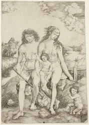 Adán y Eva con los Infantes Caín y Abel