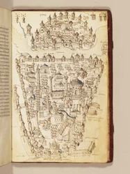 Mapa de Constantinopla, ilustración del "Liber Insularum Archipelagi"