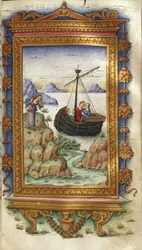 Oenone lamentándose al ver a Paris con Helena, Ilustración para Las Heroidas de Ovidio, 1485-1499