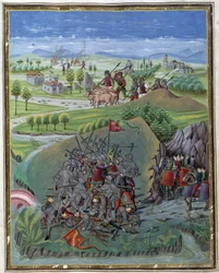 Influencia del Sol: La Guerra. Miniatura realizada por Cristoforo de Predis (v. 1440-v. 1486) - en "De Sphaera" d