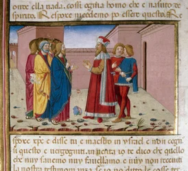 Nicodemo el fariseo visita a Jesús (miniatura de Cristoforo De Predis)