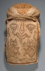 Cabeza falsa para fardo funerario o máscara de momia, 200-100 a.C.