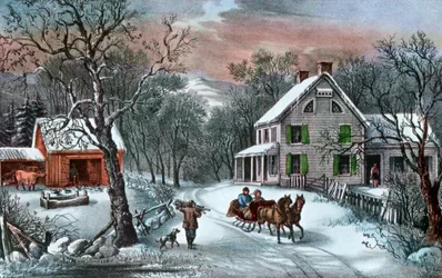 Granja estadounidense en invierno, 1868