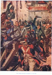 La brigada de fusileros despejando un pueblo