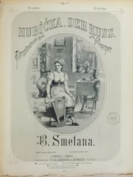 Cubierta de la partitura de El beso de Bedřich Smetana (1824-84)