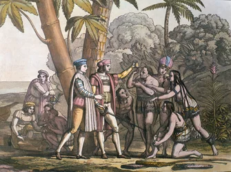 La llegada de Cristóbal Colón al Nuevo Mundo y su encuentro con los pueblos indígenas