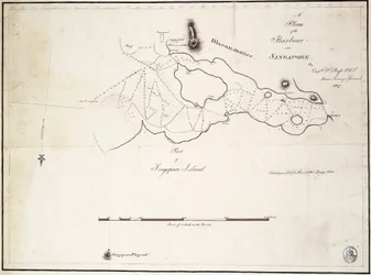 Un plano del puerto cerca de Singapur por el Capitán D.l. Ross, FRS Marine Surveyor General