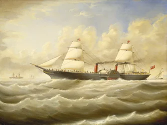 El buque de vapor "Persia" en plena brisa