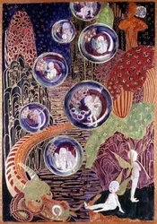 Placa de lustre de Wedgwood Fairyland, c.1917 (porcelana)