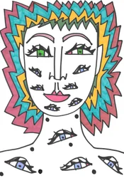 Ojos (rotulador sobre papel)