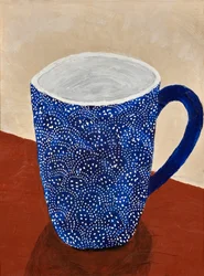 Taza con motivos azules