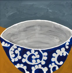 Elegante diseño de cuenco azul