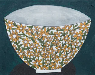 Cuenco floral de colores vivos