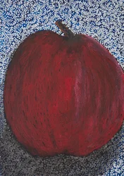 Puntos rojos vibrantes con forma de manzana