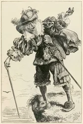 Ateo riéndose de Cristiano y Esperanzado de El progreso del peregrino de este mundo al venidero por John Bunyan (1628-1688) ilustración de Thomas Dalziel (1823-1906)